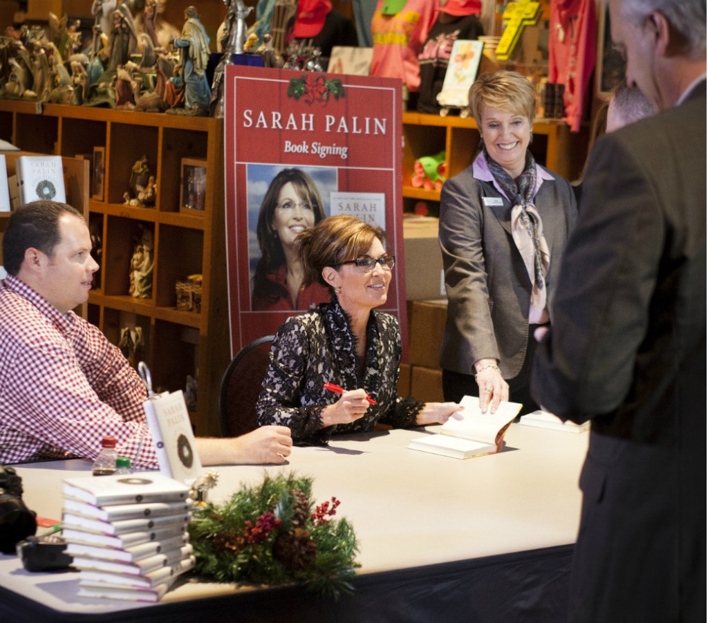 Sarah Palin signs books Dec. 6 at the Billy Graham Library. (Billy Graham Evangelistic Association)